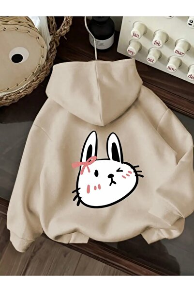 FUFLUNS Rabbit Printed Oversized Unisex Women/Men Hoodie Sweatshirt