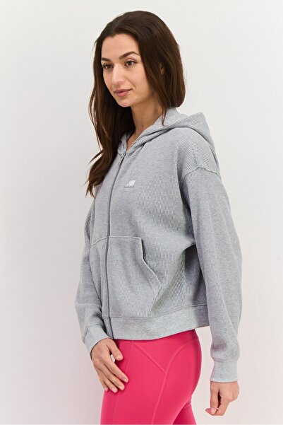 New Balance Women Sportswear Fit Long Sleeve Outdoor Hoodies, Grey