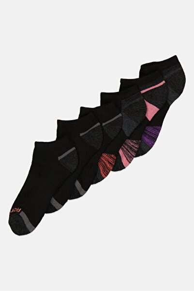 Reebok Women 6 Pairs Brand Logo Performance Ladies Low Cut Socks, Multicolor