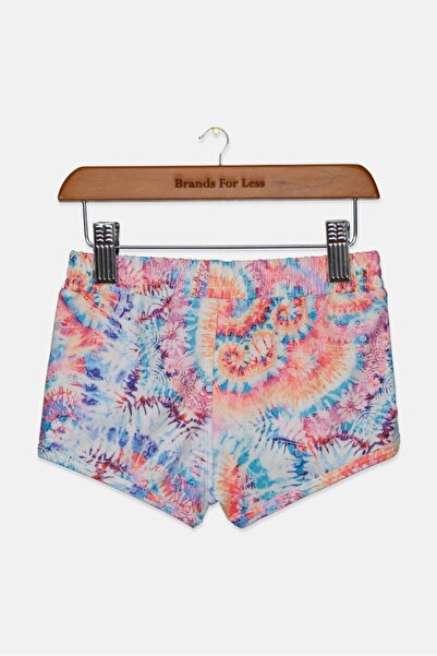 Piping Hot Toddlers Girl Floral Tie Dye Swimwear Shorts, Pink Combo