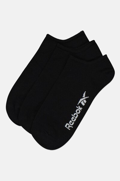 Reebok Men 3 Pairs Brand Logo Low Cut Socks, Black