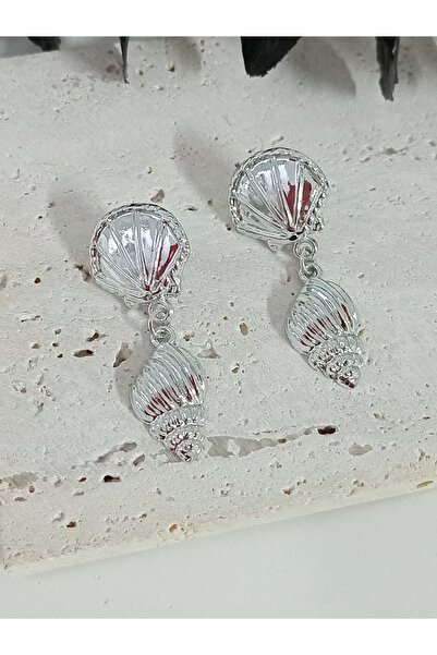 mos&more Silver Seashell Lightweight Stylish Earrings