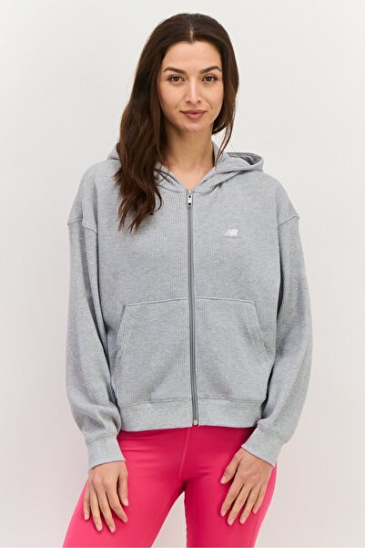 New Balance Women Sportswear Fit Long Sleeve Outdoor Hoodies, Grey