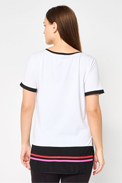 Scuderia Ferrari Women Round Neck Short Sleeves Brand Logo T-shirt, White