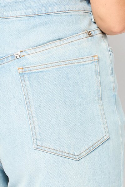 Givenchy Women Regular Fit Washed Stretchable Jeans, Light Blue