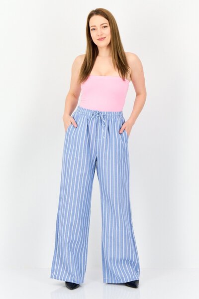 Threadbare Women Regular Fit Stripe Straight Leg Pants, Multicolor