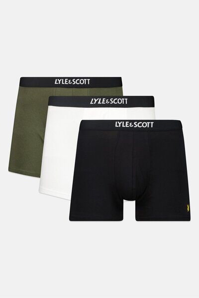 Lyle & Scott Men 3 Pieces Brand Logo Trunks, Multicolor