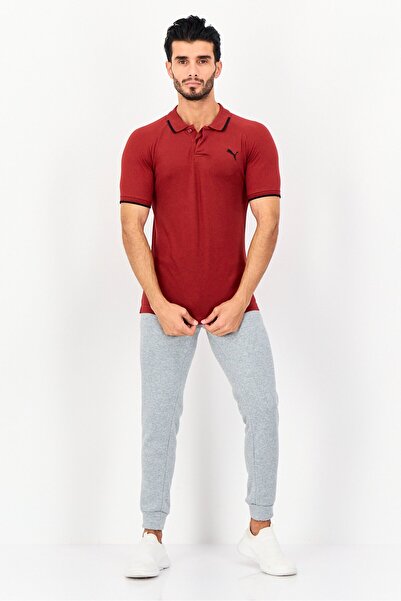 Puma Men Slim Fit Short Sleeves Outdoor Polo Shirt, Maroon