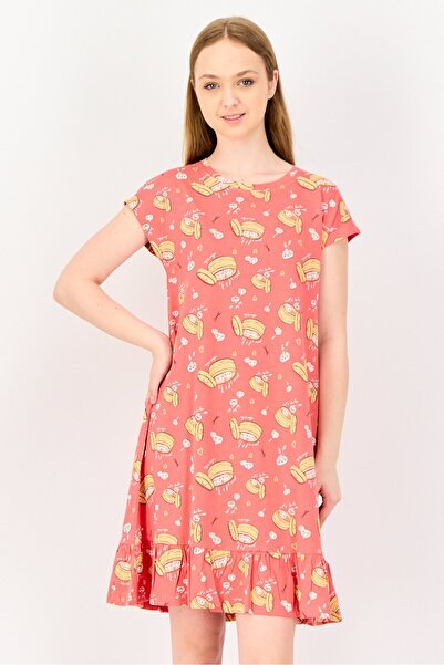 Zivame Women Allover Print Sleeveless Sleepwear Dress, Multicolor