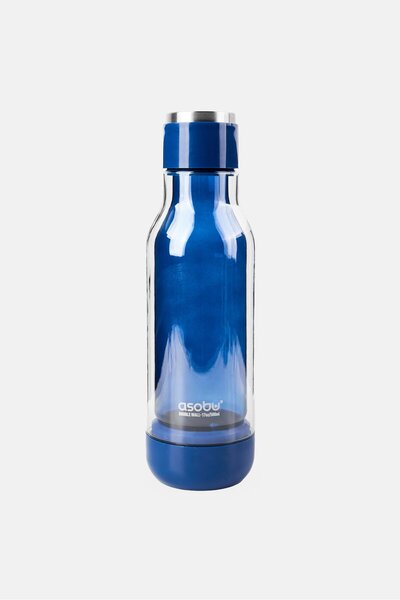 Asobu Double Wall Durable Glass Bottle 500 ml, Navy