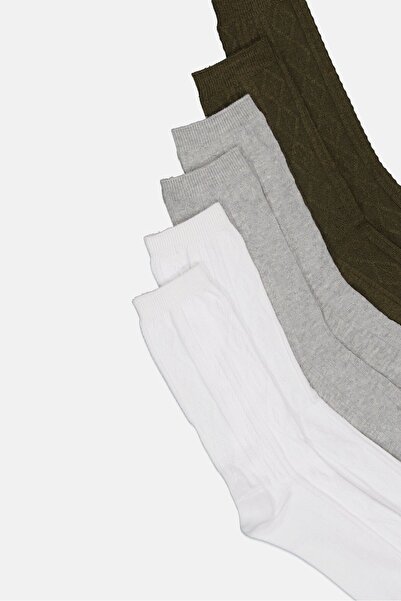 CLARKS Women 3 Pairs Jacquard Crew Socks, Multicolor