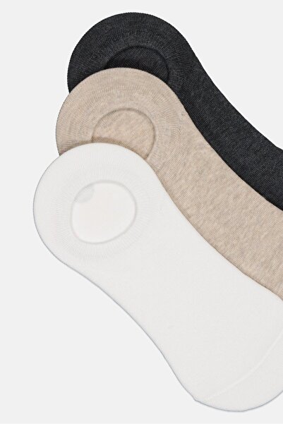 Rocawear Men 3 Pairs Heather Round Invisible Sock, Multicolor