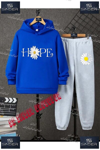 SS SİNSER Детски унисекс спортен екип с качулка и специален принт „DAISY HOPE...