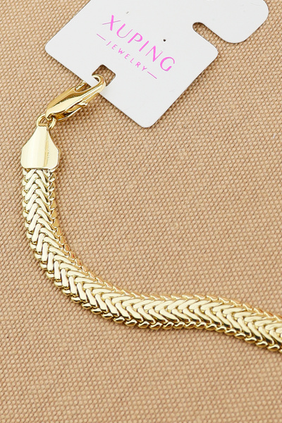 Keyifli Hayaller Xuping Vip Marka Sade Kalın Şık Balık Sırtı Model Zincir Bileklik Altın Rengi Kararmaz 19cm En 8mm