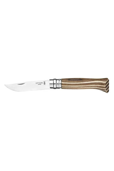Opinel Pocket Knife N°08, Stainless Steel, 8.5 cm, 'Tradition Luxe', Brown Birch -