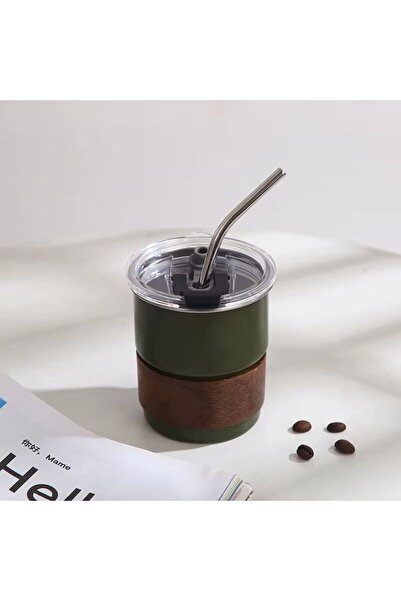 Shihon كوب استيل مع غطاء و مصاص استيل