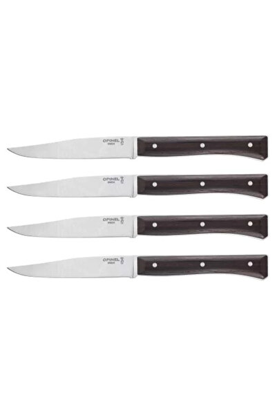 Opinel Set of 4 table knives, stainless steel, 11 cm, 'Facette', Dark Ash