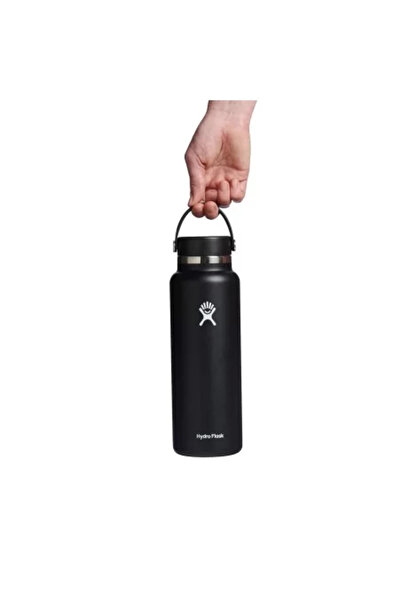 Hydro Flask Thermos Bottle, Stainless Steel, 1.18L, "Wide Mouth", Black - Hydro Flask