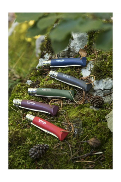 Opinel Pocket Knife N°08, Stainless Steel, 8.5 cm, Colorama, Dark Brown -