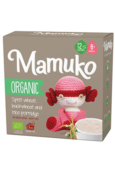 Mamuko Kaše se 3 obilovinami: špaldou, pohankou a rýží, 6+ měsíců, 200 g