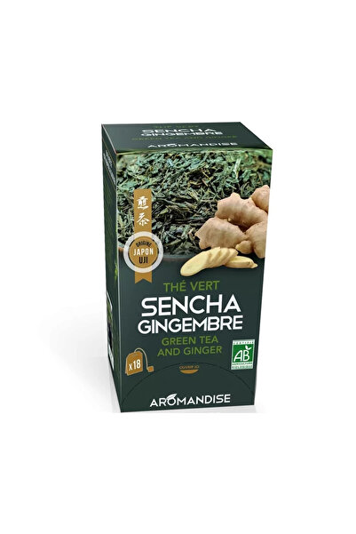 Aromandise Ceai verde Sencha cu ghimbir bio 18 pliculete x 2 g