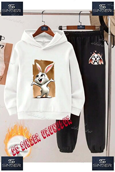 SS SİNSER Детски унисекс комплект спортен екип с качулка и специален принт „R...