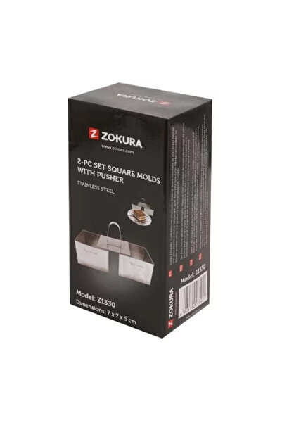 Zokura Set 2 forme decorare patrate si presa, inox, 7 x 7 x 5 cm