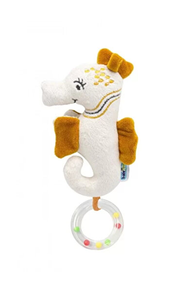 Babyjem Jucărie zornăitoare de pluș căluț de mare, 3 luni+ (Culoare: Verde)