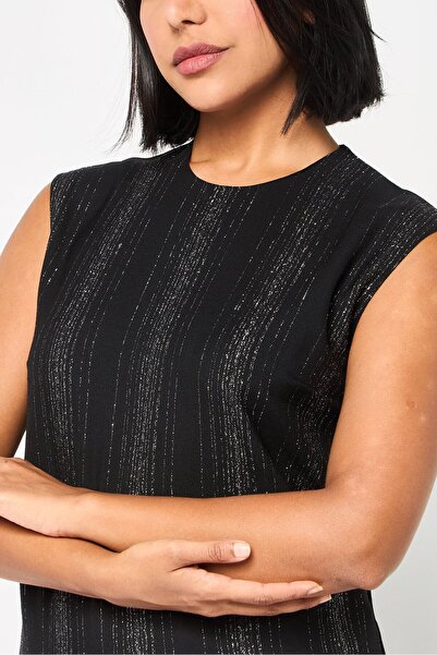 Stella McCartney Women Crew Neck Sleeveless Metallic Top, Multicolor