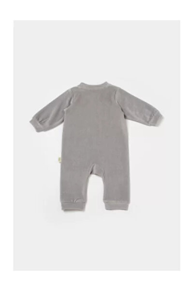 BabyCosy Elephant Long Sleeve Romper with 80% Cotton and 20% Polyester - Grey