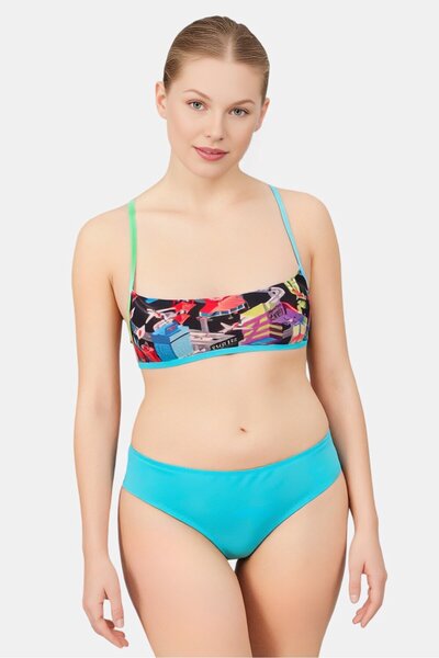 SPEEDO Women Graphic Print Dragonyang Crossback Bikini Top, Multicolor