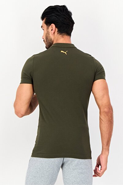 Puma Men Slim Fit Short Sleeve Outdoor Polo Shirt, Olive
