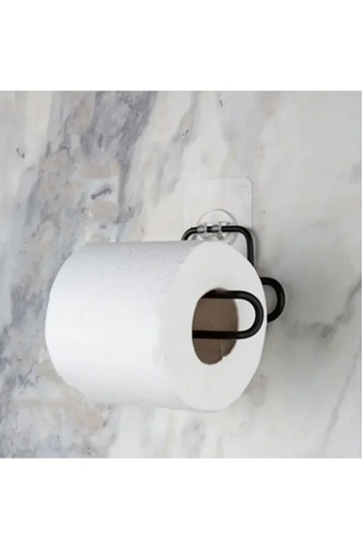 AYGÖREN HOME Αυτοκόλλητη Μαύρη θήκη για ρολό τουαλέτας Θήκη για ρολό WC 1 Τεμ...