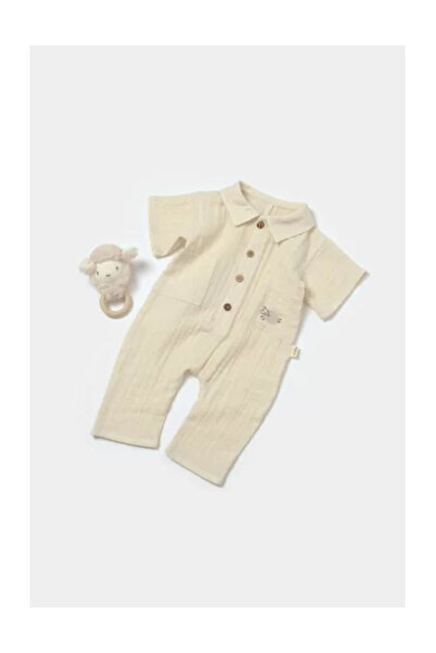 BabyCosy Ολόσωμη φόρμα με Με κοντό μανίκι και κουμπιά Sheep, 100% Βαμβάκι - Π...