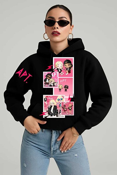 amazoondesing Tricou ATR ROSE LISA BLACKPINK Ba cu imprimeu fire Hanorac pent...