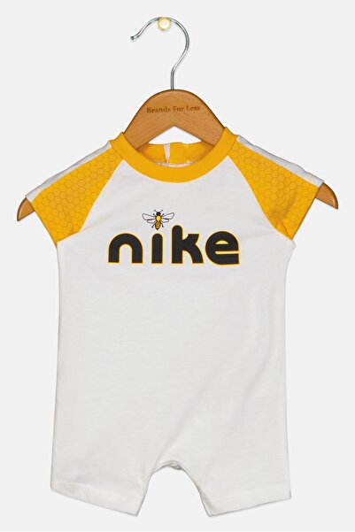 Nike Toddlers Boy Short Sleeves Brand Logo Romper, White
