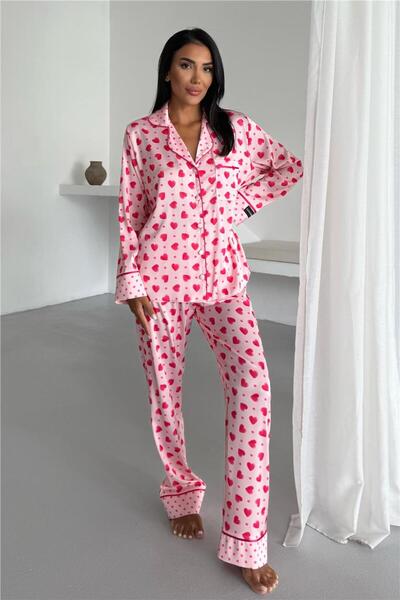 COCCOLARSI Viaggio Creativo Saten Uzun Pijama Takımı VCK0301
