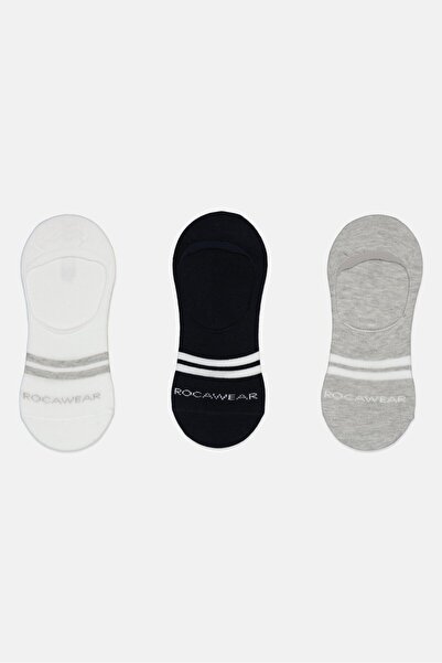 Rocawear Men 3 Pair Brand Logo Invisible Socks, Multicolor
