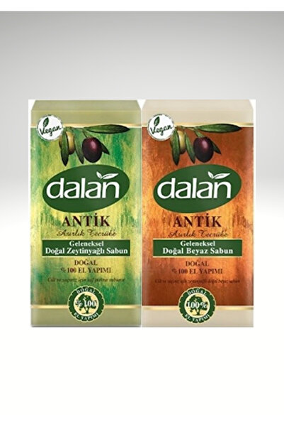Dalan Antik Zeytinyağlı El Yapımı + Beyaz Antik Doğal Sabun 900 gr x 2 Adet