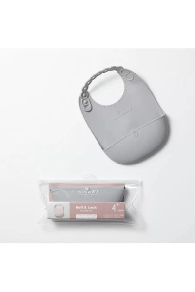 Miniware Bavetă pentru bebeluși cu sistem de închidere, silicon alimentar 100...