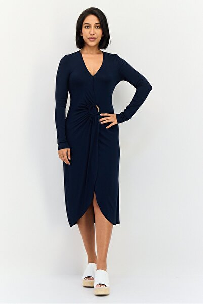 ORSAY Women Plain Midi Dress, Navy Blue