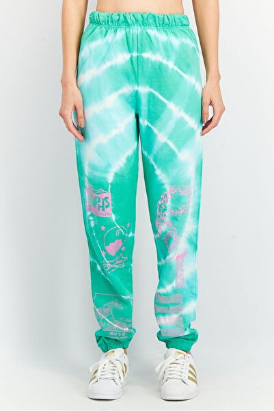NEW girl ORDER Women Tie Dye Drawstring Jogger Pant, Green