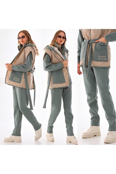 ELEWOMEN Elegantwomen 3-Piece Thick Women's Set with Fur Inside