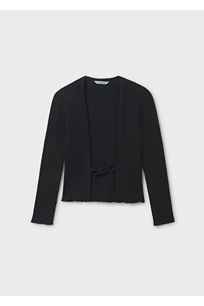 MAYORAL سترة مخططة للفتيات باللون الأسود 7033