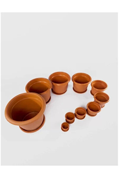 sterk Květináč s podnosem STERK, 42 x 38 cm, plast hnědý, č. 20