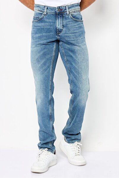 Napapijri Men Regular Fit Washed Stretchable Jeans, Blue