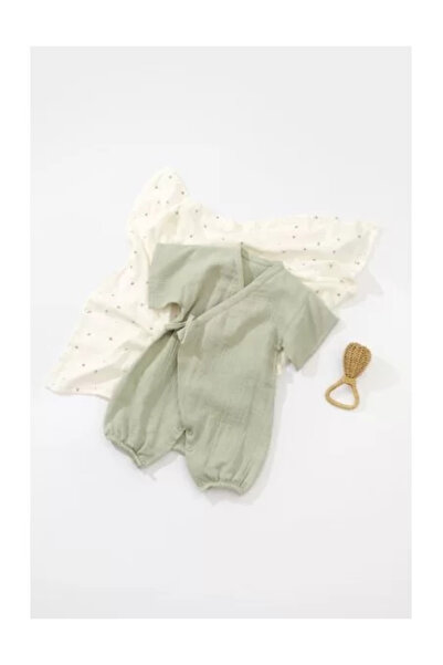 BabyCosy Sleeve Wrap Jumpsuit, BabyCosy, 100% Cotton, Green (Size: 6-9 Months)