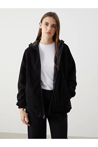 LC Waikiki معطف LCWAIKIKI كلاسيكي أسود اللون بغطاء للرأس مسطح وقابل للارتداء ...