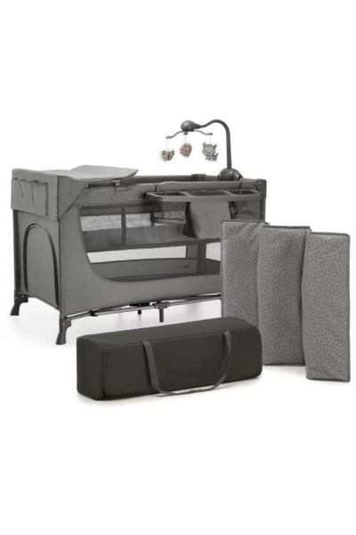 Kinderkraft Cestovní postýlka JOY 2 s příslušenstvím, tmavě šedá