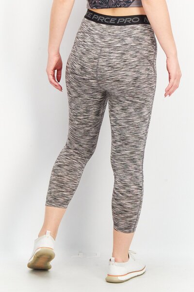 Nike Women Dry Fit Pull on Training Tights, Black/Grey Combo